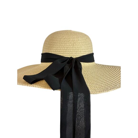 Vince Camuto Accessories - Vince Camuto NWT Straw Sun Hat Wide Brim Summer Beach Resort Chic One Size
